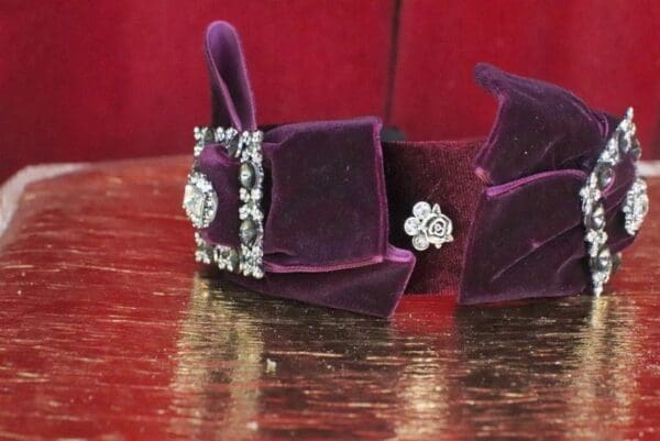 SOLD! 6046 Baroque Velvet Red Wine Bow Elegant Headband - Image 5