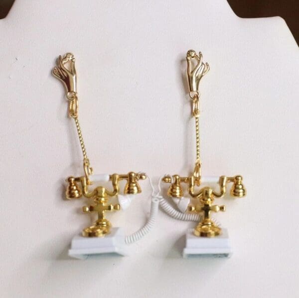 SOLD! 6114 Baroque 3 D Effect Telephone Statement Earrings - Image 6