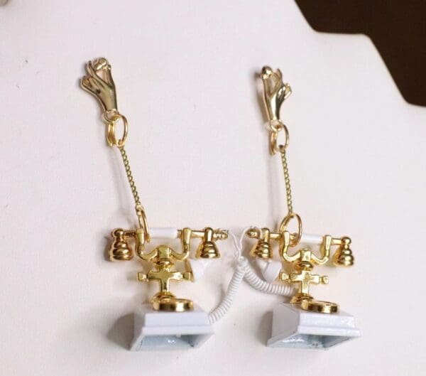 SOLD! 6114 Baroque 3 D Effect Telephone Statement Earrings - Image 8