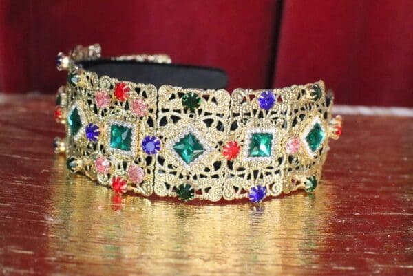 SOLD! 6171 Baroque Runway Colorful Rhinestones Elegant Rhinestone Headband - Image 7