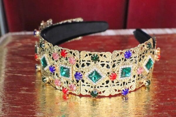 SOLD! 6171 Baroque Runway Colorful Rhinestones Elegant Rhinestone Headband - Image 8
