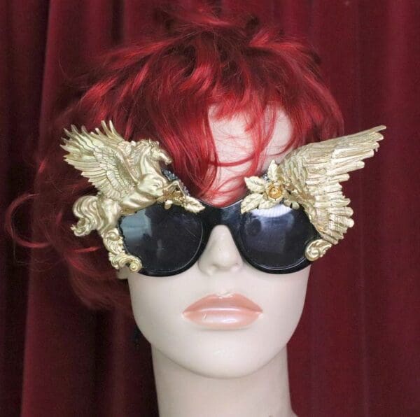 SOLD! 6203 Baroque Gold Winged Pegasus Baroque Sunglasses - Image 2