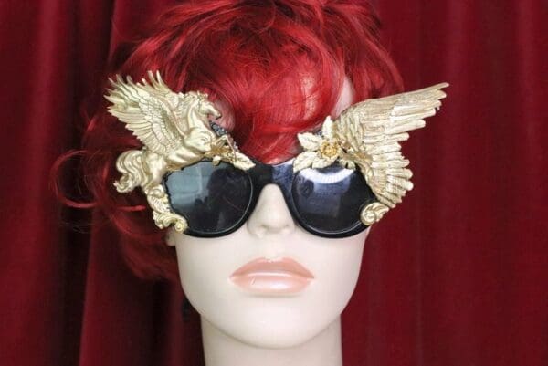 SOLD! 6203 Baroque Gold Winged Pegasus Baroque Sunglasses - Image 4