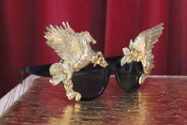 SOLD! 6203 Baroque Gold Winged Pegasus Baroque Sunglasses - Image 6