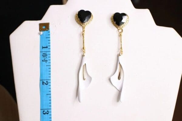 SOLD! 6222 Baroque Runway 2019 Enamel Lily Calla Studs Earrings - Image 6