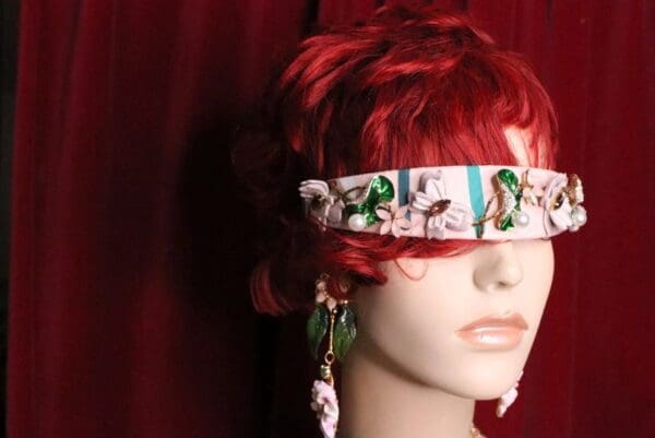 SOLD! 6229 Baroque Runway Elegant Pink Headband - Image 4