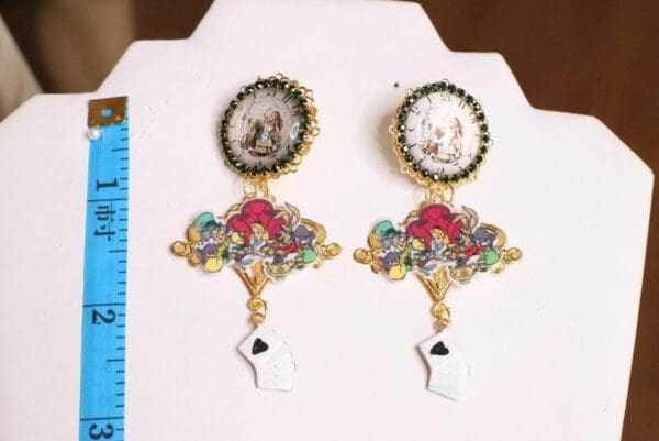 SOLD! 6266 Alice In Wonderland Cameo Studs Earrings - Image 6