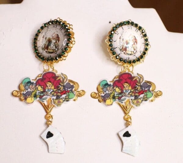 SOLD! 6266 Alice In Wonderland Cameo Studs Earrings - Image 7