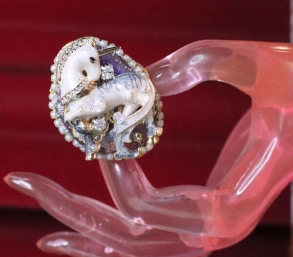 SOLD! 6300 Genuine Huge Sulemani Agate Unicorn Cocktail Adjustable Ring