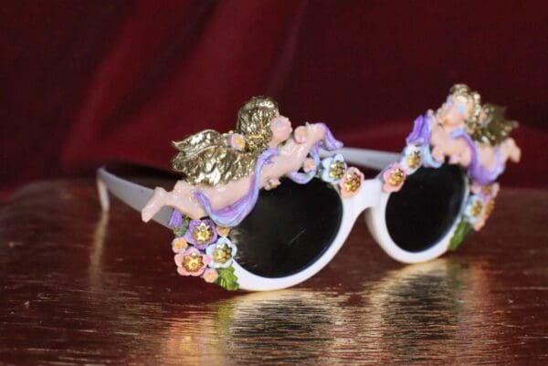SOLD! 6312 Baroque Pastel Hand Painted Faced Cherubs Angels Embellished Sunglasses - Image 7