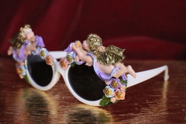 SOLD! 6312 Baroque Pastel Hand Painted Faced Cherubs Angels Embellished Sunglasses - Image 8