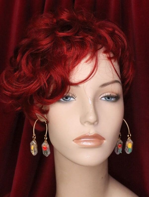 SOLD! 6328 New Yorkers Iced People Irregular Earrings - Image 4