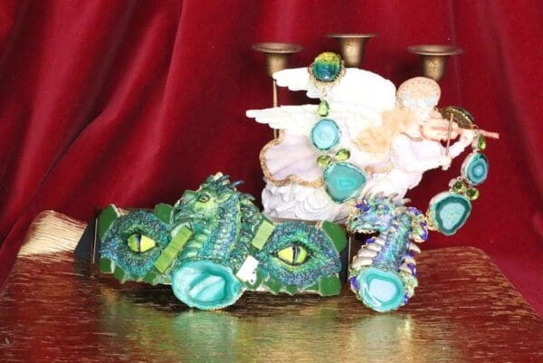 SOLD! 5947 Medieval Genuine Agate Dragon Necklace - Image 2