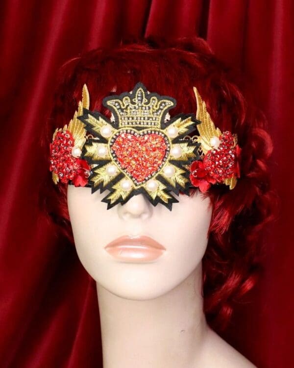 SOLD! 6414 Baroque Art Jewelry Sacred Heart Aplliques Fancy Headband - Image 8