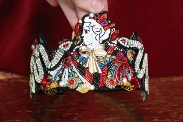 SOLD! 6416 Baroque Art Jewelry Queen Snakes Aplliques Fancy Headband - Image 4
