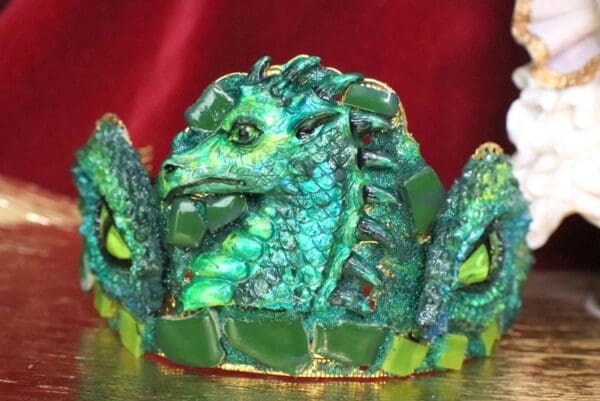 SOLD! 6449 Baroque Hand Painted Dragon's Eyes Unusual Medieval Crown