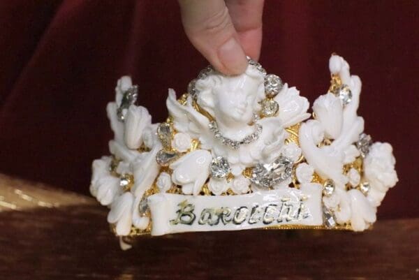 SOLD! 6320 Barocchi White Chubby Cherubs Rhinestones Crown - Image 7
