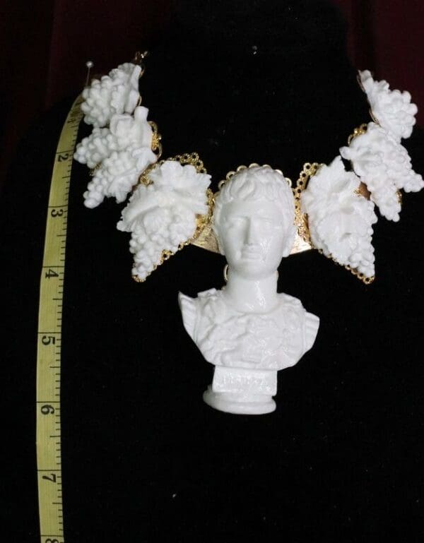 SOLD! 5536 Roman Revival White Architect Grapes Augustus Unusual Necklace - Image 6
