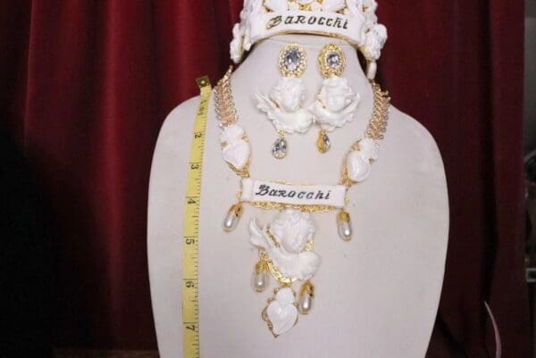 SOLD! 6534 "Barocchi" Baroque Necklace White Chubby Cherub Necklace - Image 3