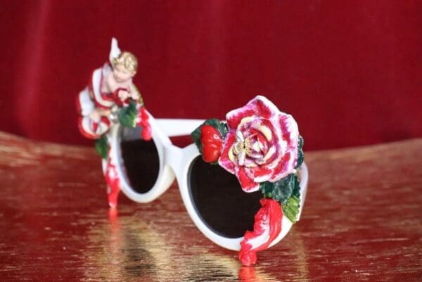 SOLD! 6568 Baroque Embellished Cherub Angel Rose Embellished Sunglasses - Image 2