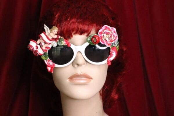 SOLD! 6568 Baroque Embellished Cherub Angel Rose Embellished Sunglasses - Image 5