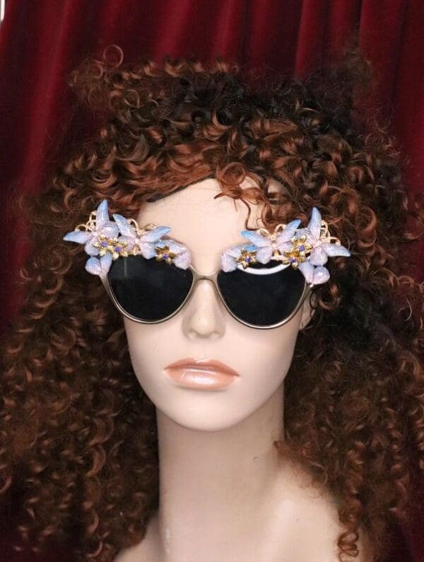 SOLD! 6661 Baroque Iridescent Butterfly Fancy Embellished Sunglasses - Image 5