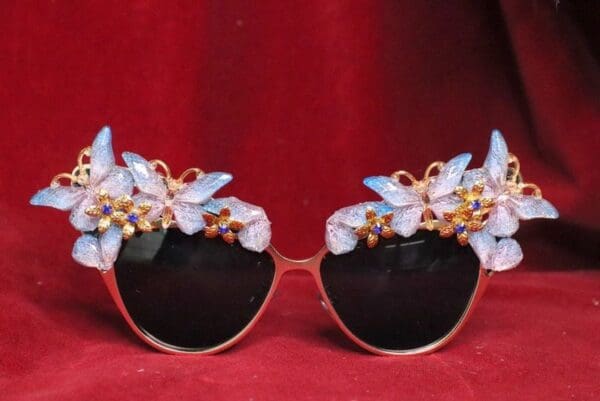 SOLD! 6661 Baroque Iridescent Butterfly Fancy Embellished Sunglasses - Image 8