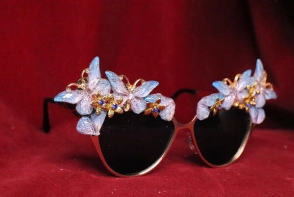 SOLD! 6661 Baroque Iridescent Butterfly Fancy Embellished Sunglasses - Image 2