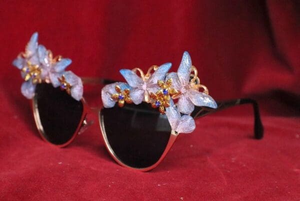 SOLD! 6661 Baroque Iridescent Butterfly Fancy Embellished Sunglasses - Image 3