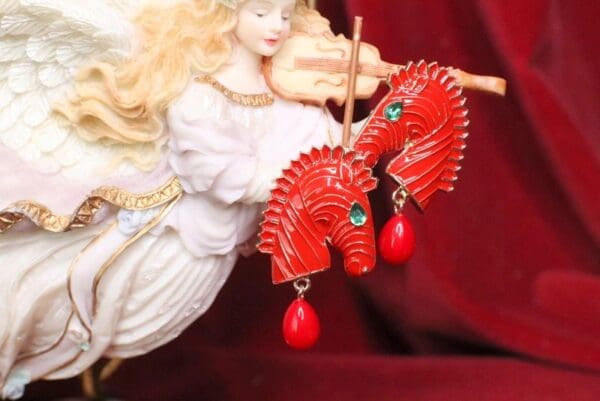 SOLD! 6680 Baroque 2 Colors Enamel Zebra Studs Earrings