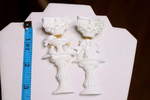 SOLD! 6709 Baroque Cherub Angel Roman Column Light Weight Studs Earrings - Image 6