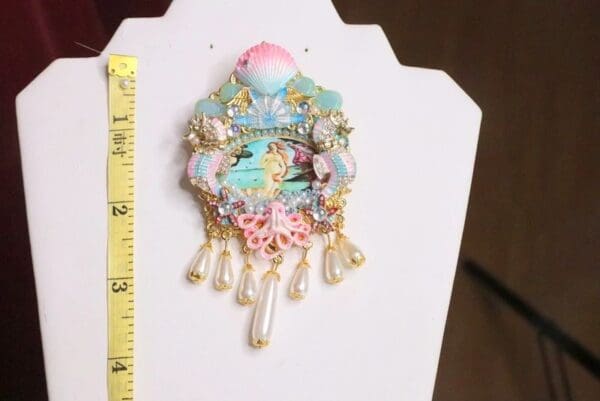 SOLD! 6801 Birth Of Venus Sea Horse Shell Octopus Huge Stunning Brooch - Image 7