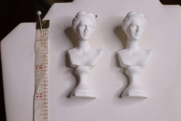 SOLD! 6879 Aphrodite Roman Bust Studs Earrings - Image 5