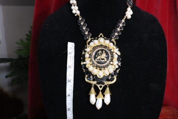 SOLD! 6884 Baroque Lion Pearl Massive Pendant Necklace - Image 7