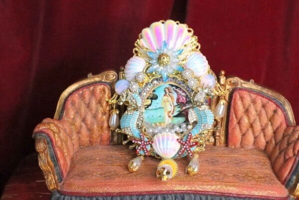 SOLD! 6886 Birth Of Venus Sea Horse Shell Pink Octopus Huge Stunning Brooch - Image 3