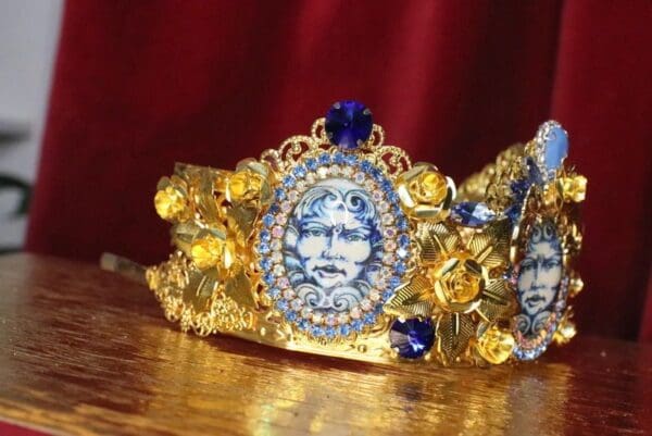 SOLD! 6915 Baroque Medusa Cameo Crown Headband - Image 3