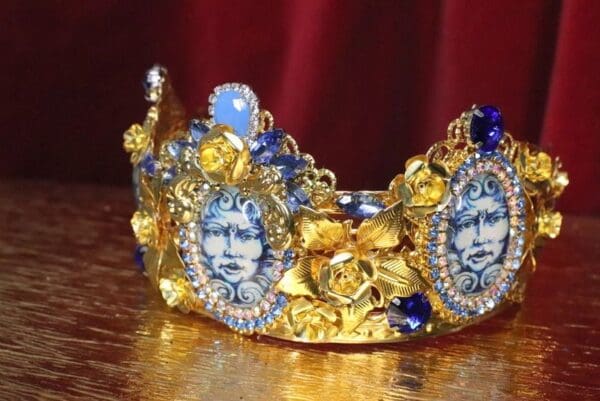 SOLD! 6915 Baroque Medusa Cameo Crown Headband - Image 2
