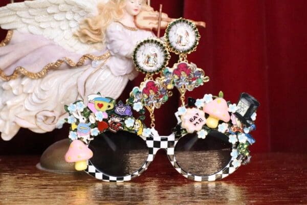 SOLD! 6946 Alice In Wonderland Fancy Embellished Sunglasses - Image 2