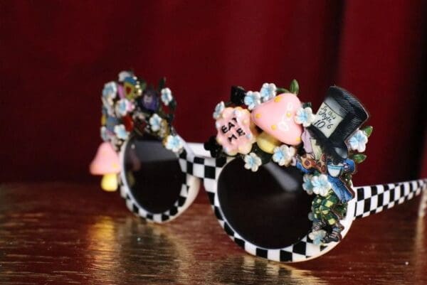 SOLD! 6946 Alice In Wonderland Fancy Embellished Sunglasses - Image 4