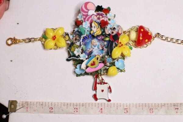 SOLD! 6948 Alice In Wonderland Embellished Adjustable Bracelet - Image 6
