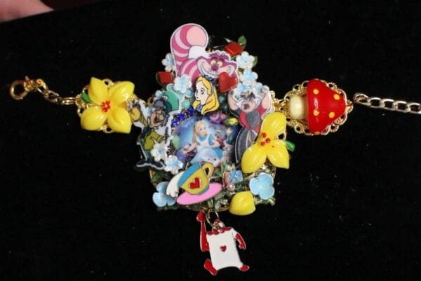 SOLD! 6948 Alice In Wonderland Embellished Adjustable Bracelet - Image 7