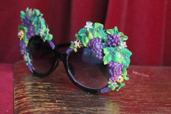 SOLD! 7058 Baroque Grapes Hand Painted Embellished Embellished Sunglasses - Image 8