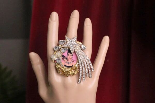 SOLD! 7063 Audrey The Star Cocktail Adjustable Ring - Image 2