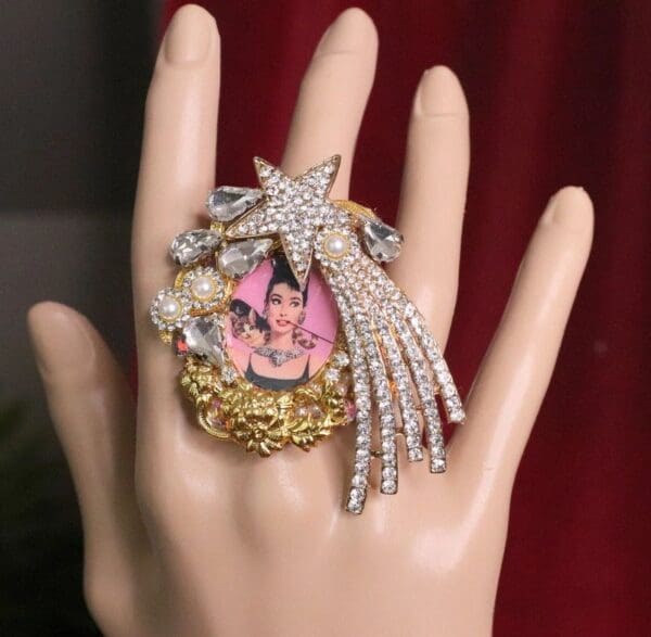 SOLD! 7063 Audrey The Star Cocktail Adjustable Ring