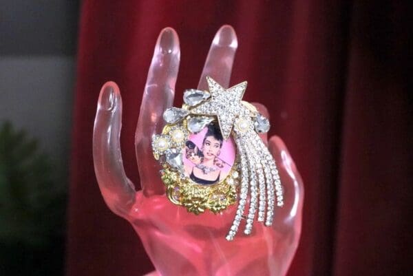 SOLD! 7063 Audrey The Star Cocktail Adjustable Ring - Image 5