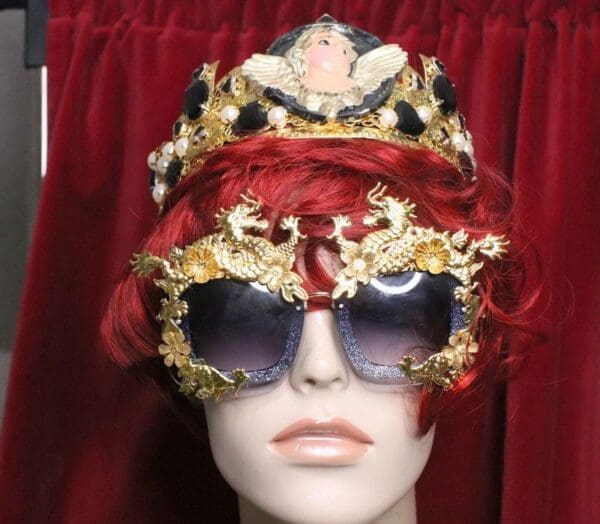 SOLD! 7149 Baroque Gold Asian Dragons Embellished Sunglasses - Image 3