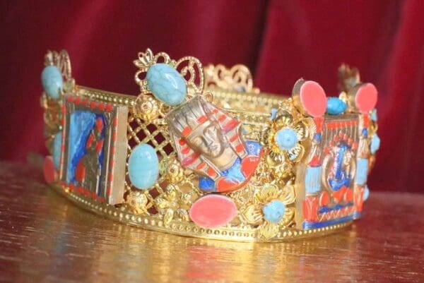 SOLD! 7181 Egyptian Revival Genuine Turquoise Stunning Headband Crown - Image 5