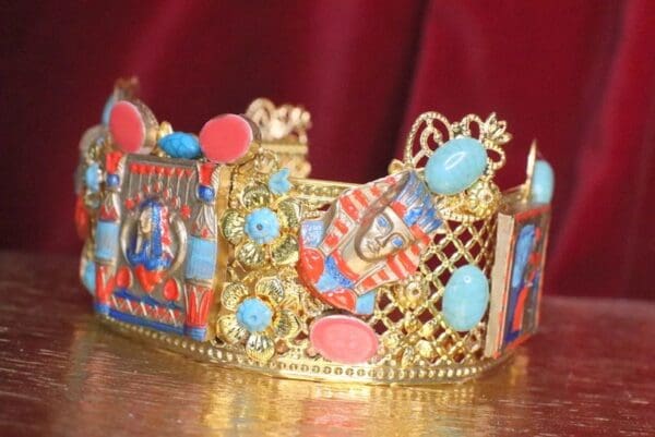 SOLD! 7181 Egyptian Revival Genuine Turquoise Stunning Headband Crown - Image 6