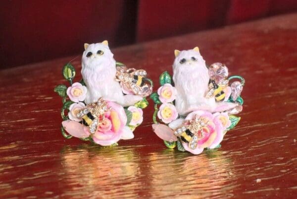 SOLD! 7219 Baroque Art Jewelry Kitty Cat Cocktail Adjustable Ring - Image 3