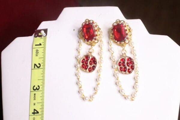 SOLD! 7256 Baroque Pomegranate Pearl Elegant Earrings - Image 4